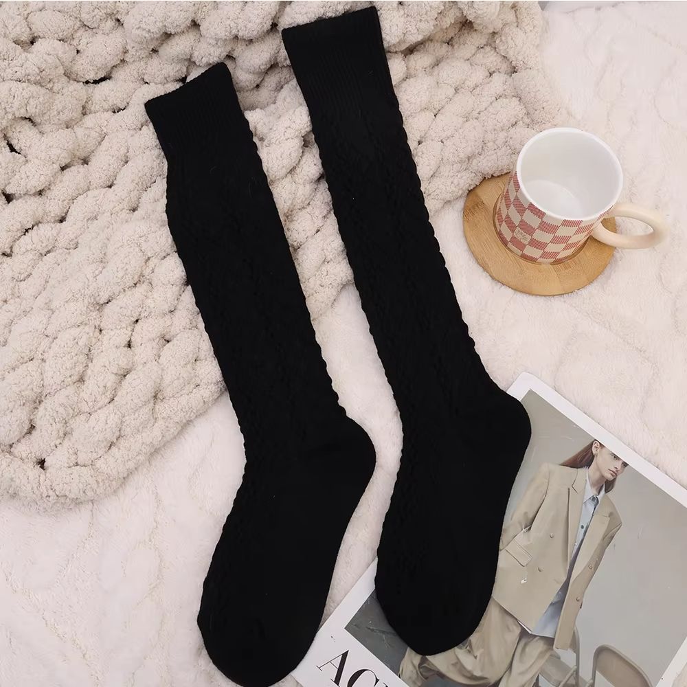 Womens Wool ThighHigh Socks Cozy OvertheKnee Cotton Blend Stockings For Winter Casual Wear 6