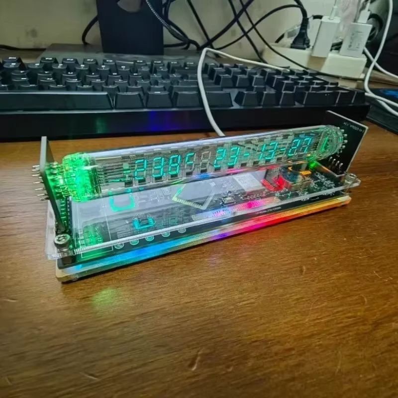 Vintage Nixie Tube Clock Retro Glow Tube Digital Table Clock For Home Office And Gifts 3