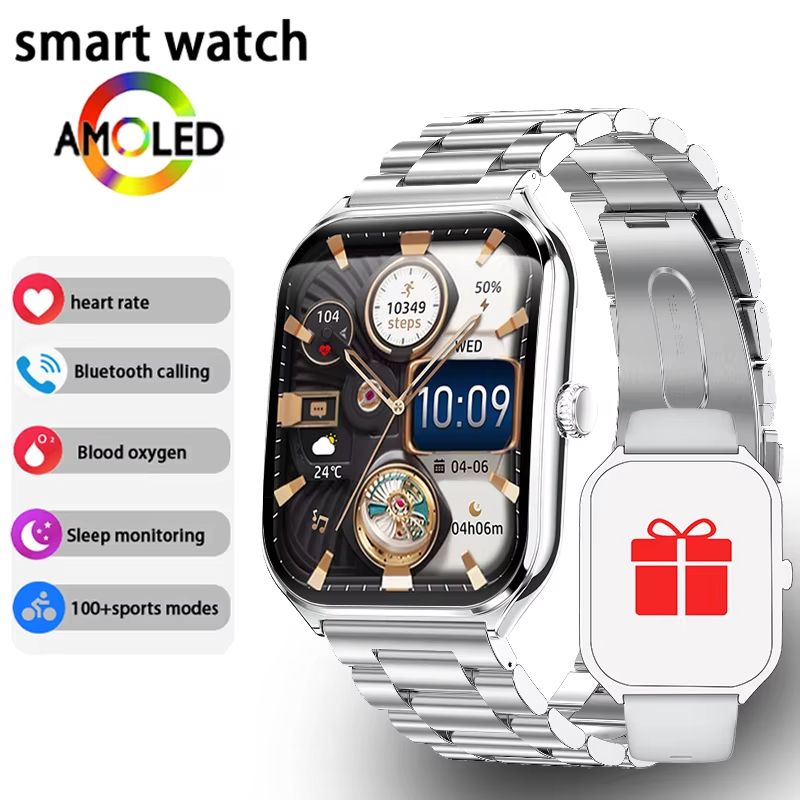 Ultra Thin Smart Watch 196 AMOLED Display AlwaysOn HD Screen Call Reminder Fitness Tracking For M 13