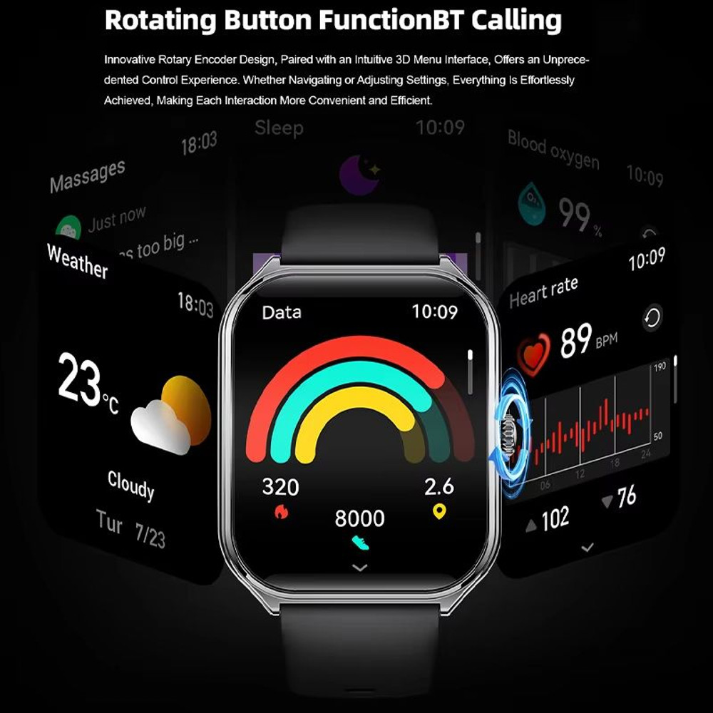 Ultra Thin Smart Watch 196 AMOLED Display AlwaysOn HD Screen Call Reminder Fitness Tracking For M 3
