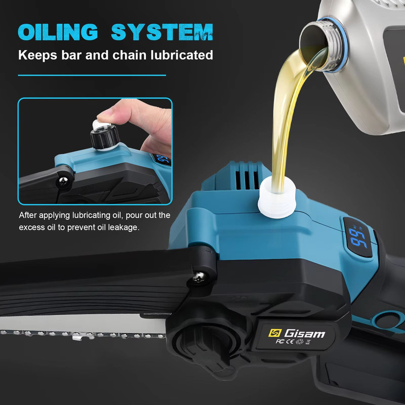 Gisam 8Inch Brushless Cordless Chainsaw  Lightweight Portable Electric Saw Makita 18V Battery Compa 3