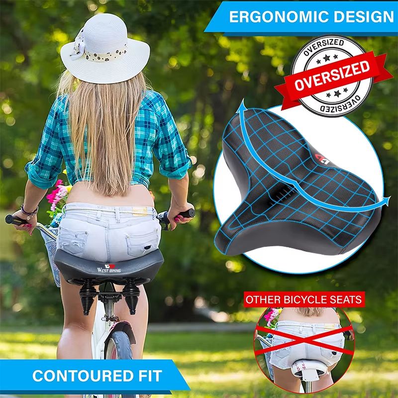WEST BIKING Ergonomic Bicycle Saddle  Comfortable Long Distance Cycling Seat For MTB Touring  EBike 3