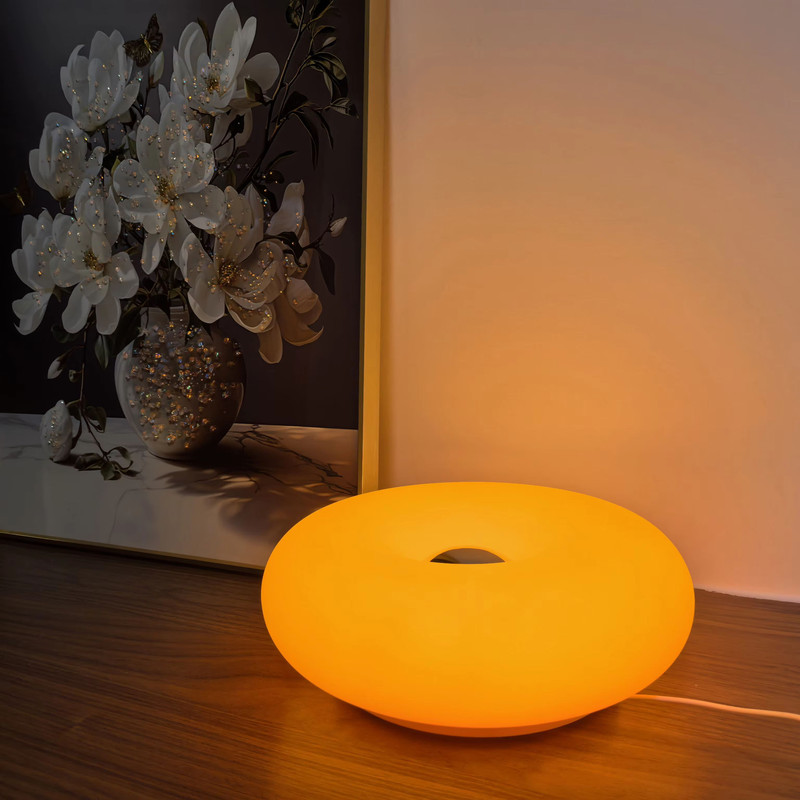 Modern Bauhaus Donut Table Lamp  USB Powered Ambient Light For Bedroom Living Room  Dining Spaces 0