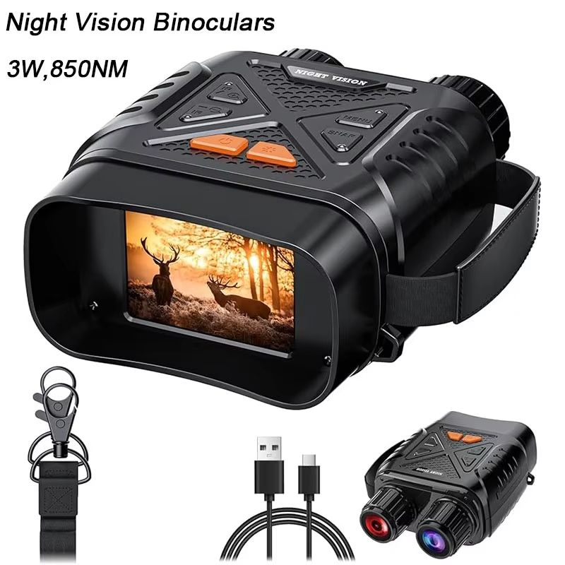 1080P Infrared Night Vision Binoculars With 10x Zoom And 800m Range  Large Screen Digital Goggles F 0