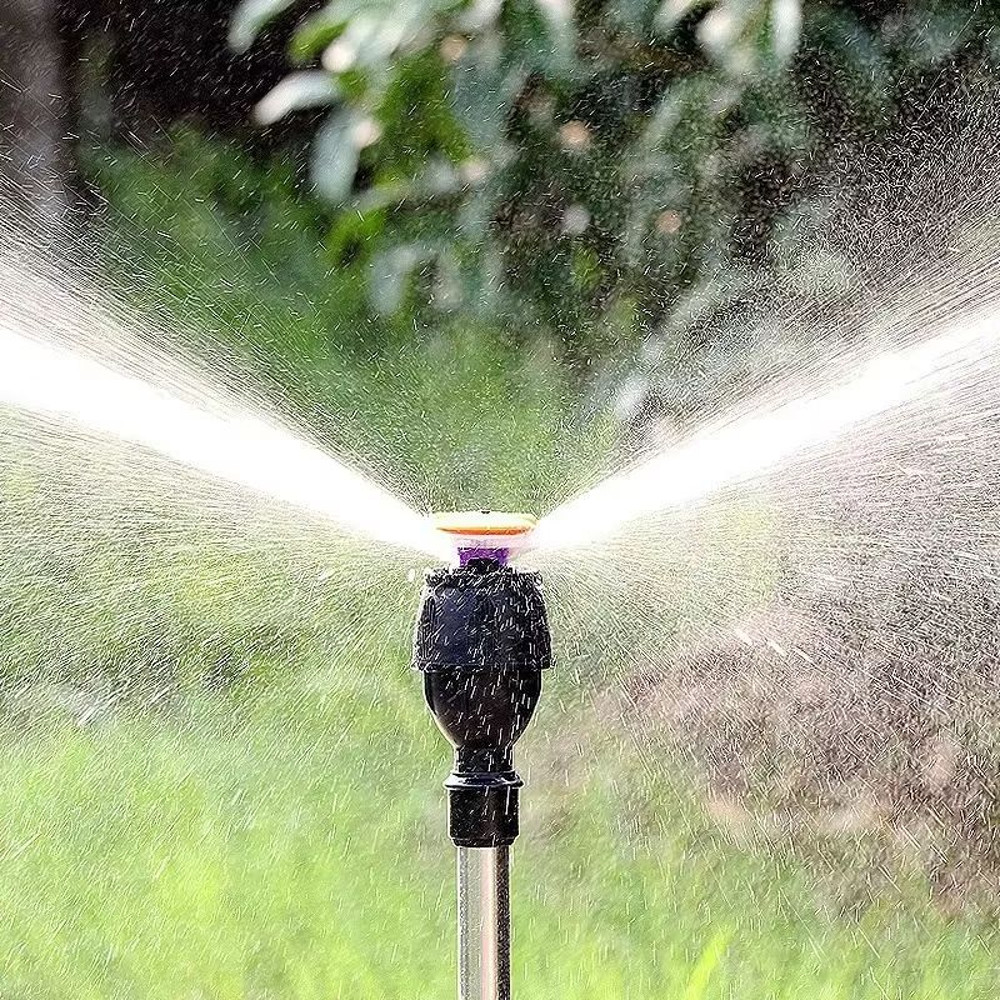 360 Automatic Rotating Garden Sprinkler With Adjustable Tripod  Stainless Steel Lawn  Irrigation To 4