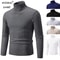 Mens High Neck Sweater Solid Color Knitted Pullover Turtleneck For Winter Warmth 0