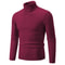 Mens High Neck Sweater Solid Color Knitted Pullover Turtleneck For Winter Warmth 10
