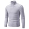 Mens High Neck Sweater Solid Color Knitted Pullover Turtleneck For Winter Warmth 2