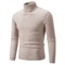 Mens High Neck Sweater Solid Color Knitted Pullover Turtleneck For Winter Warmth 8