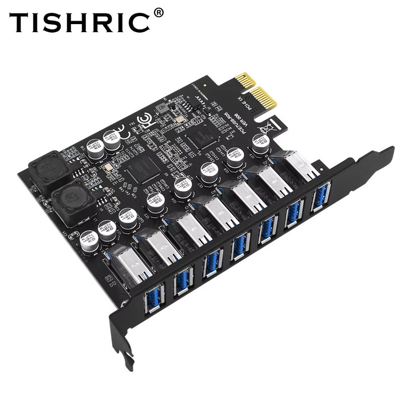 TISHRIC PCIe USB 32 Expansion Card With 7 Port Hub For Desktop 6