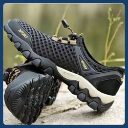 men's breathable mesh hiking shoes lightweight non slip casual sneakers