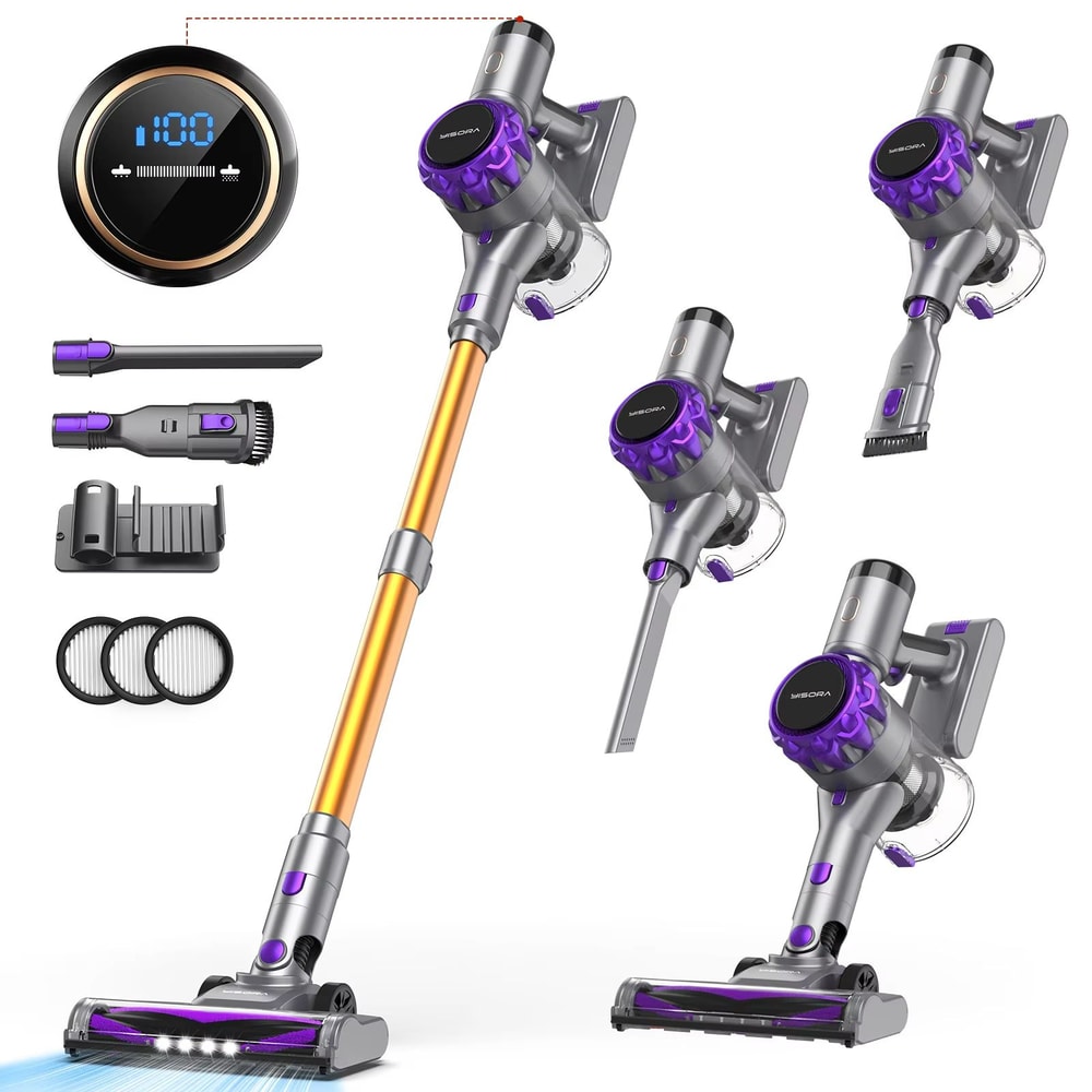 Cordless Vacuum Cleaner With Touchscreen 40Kpa Powerful Suction 55Minute Runtime Pet Hair Carpet 0