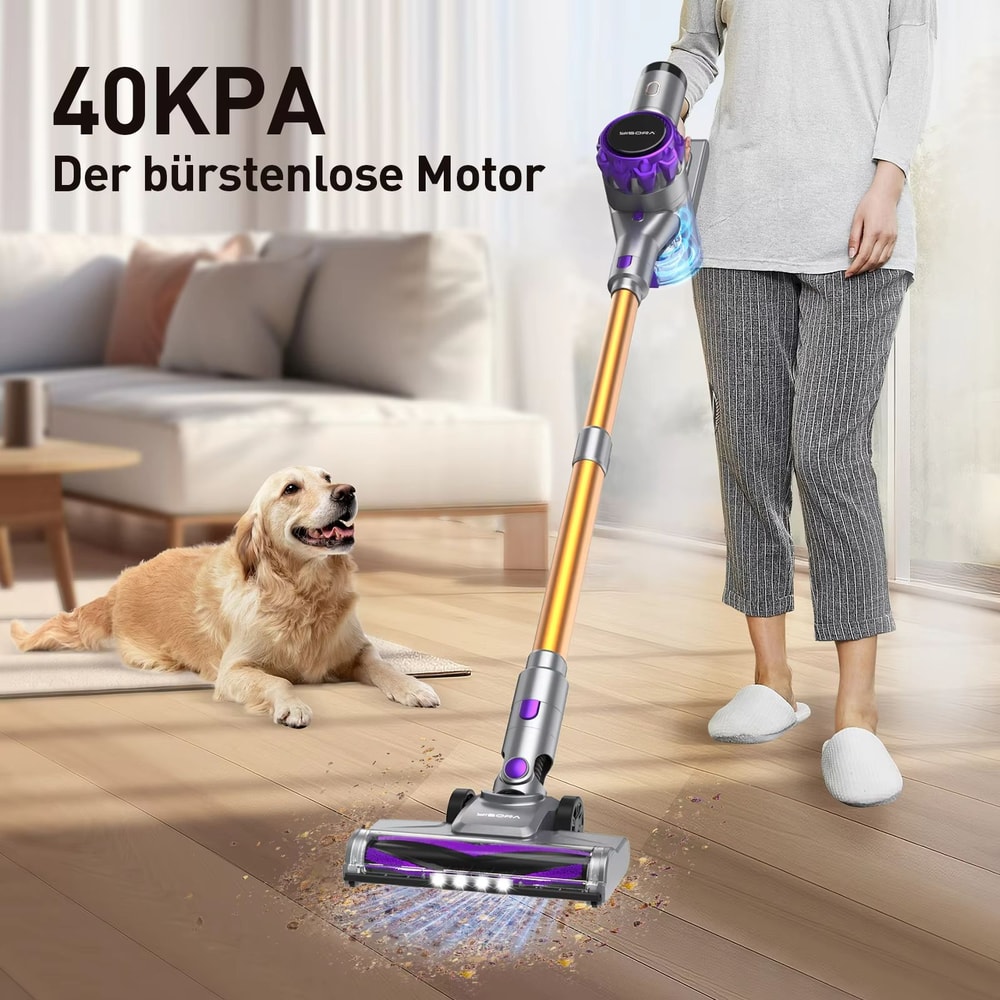 Cordless Vacuum Cleaner With Touchscreen 40Kpa Powerful Suction 55Minute Runtime Pet Hair Carpet 1