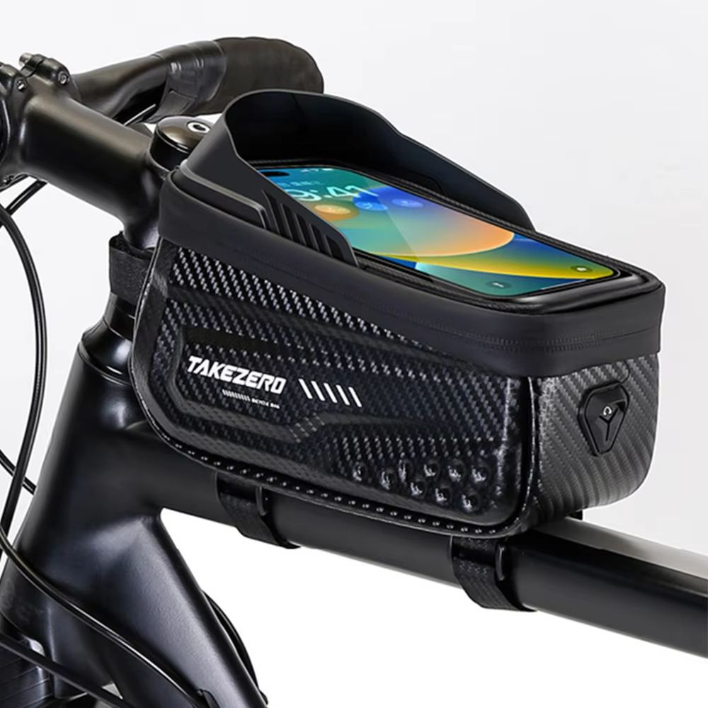 NEWBOLER Waterproof Bicycle Frame Bag  Top Tube Cycling Bag With 65 Phone Case  Touch Screen 0
