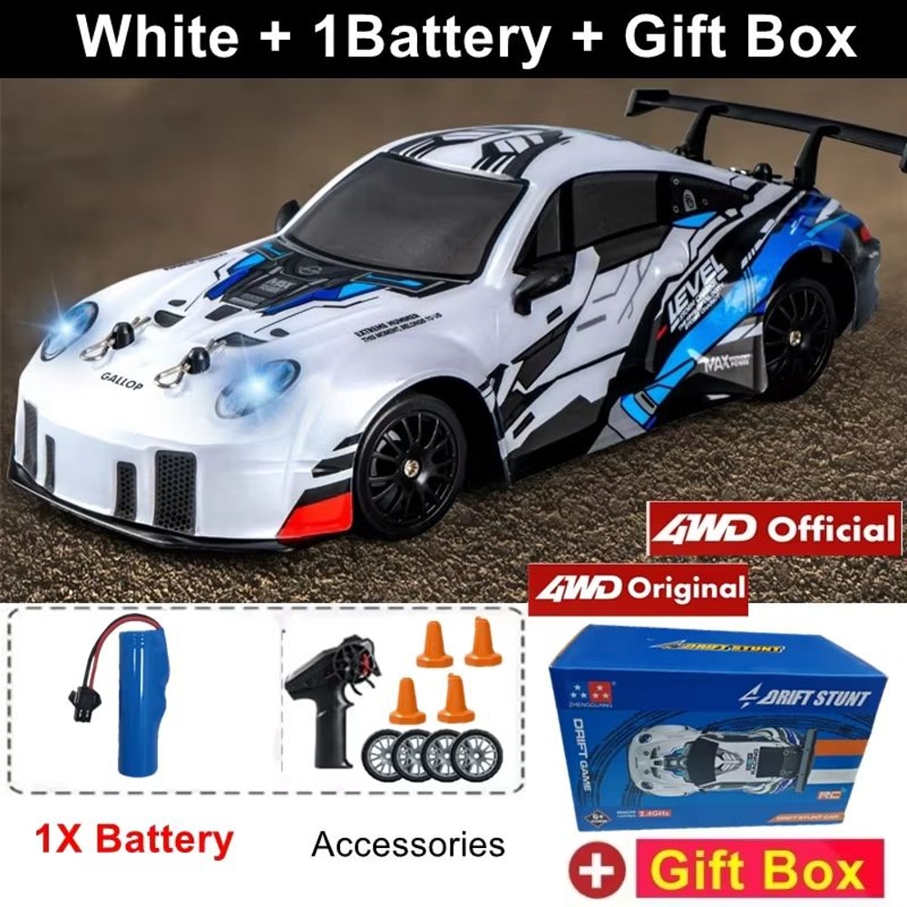 4WD RC Drift Car With LED Lights High Speed 24G Remote Control Racing Car Toy 18
