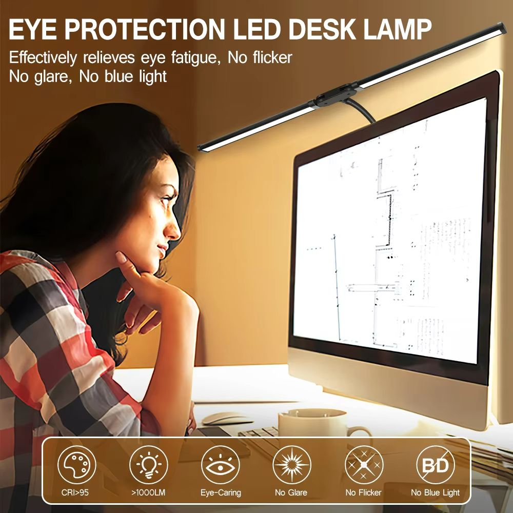 Adjustable LED Clip Desk Lamp Dimmable Double Single Head Table Light For Office Computer And Rea 1