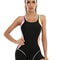 Womens Plus Size Sport One Piece Swimsuit Patchwork Swimwear For Swimming Surfing Beachwear 6