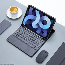 ipad keyboard case with wireless mouse – magic backlit keyboard cover for ipad 9th, 8th, 7th, 10th gen, air & pro models