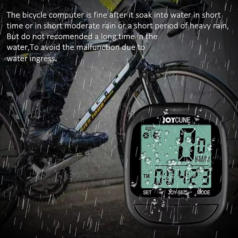 Waterproof Bike Computer With Wired Speedometer And Odometer LED Display Cycling Stopwatch 3