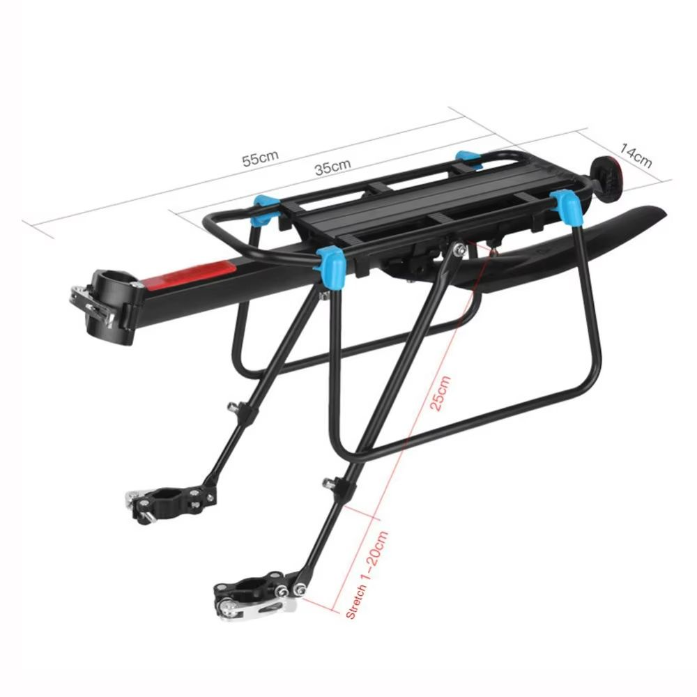 Quick Release Adjustable Bike Cargo Rack With Rear Mudguard  HeavyDuty Bicycle Luggage Carrier For  3