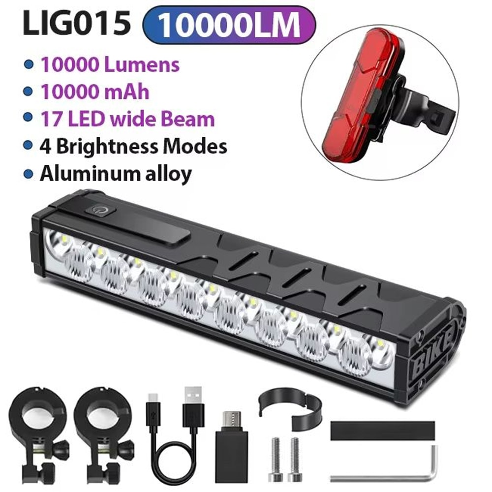 NEWBOLER 10000 Lumen Bicycle Light USB Rechargeable Waterproof Bike Headlight With 10000mAh Batter 13