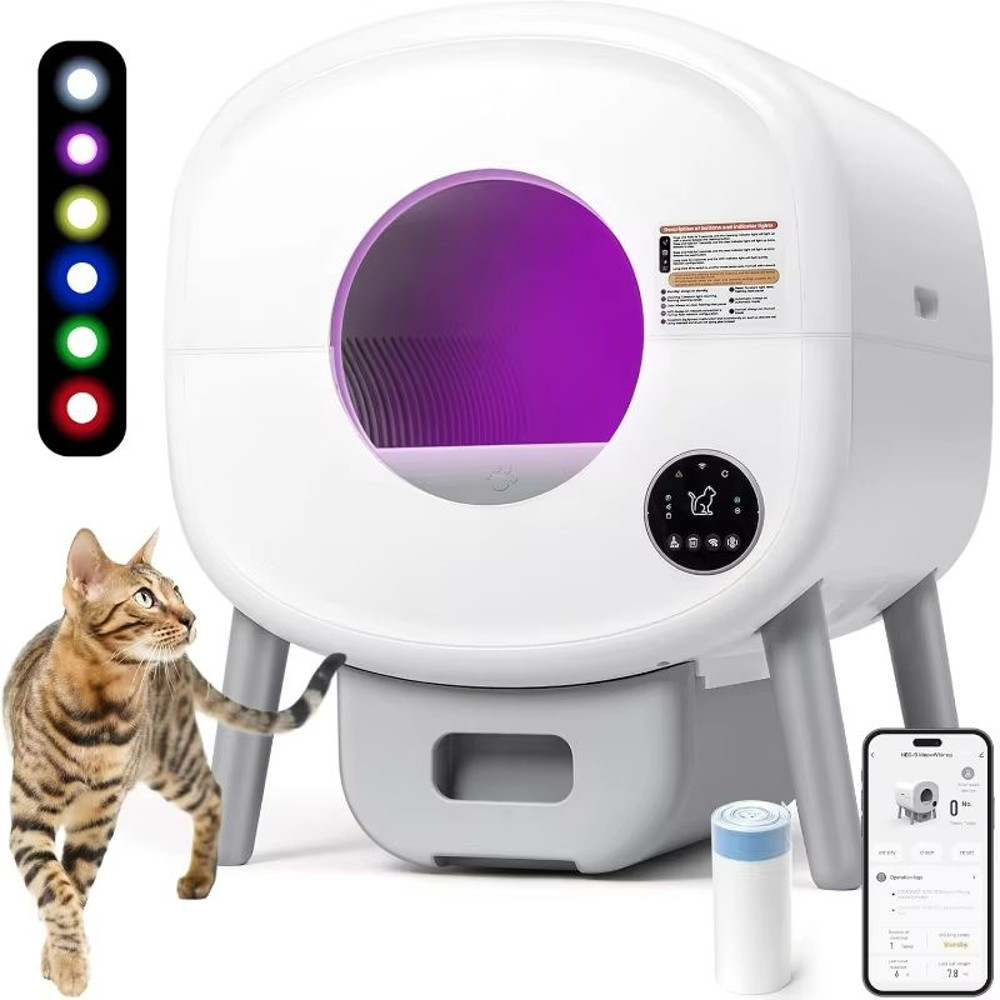 Extra Large Automatic SelfCleaning Litter Box  AppControlled OdorFree Solution For Multiple Cats 0