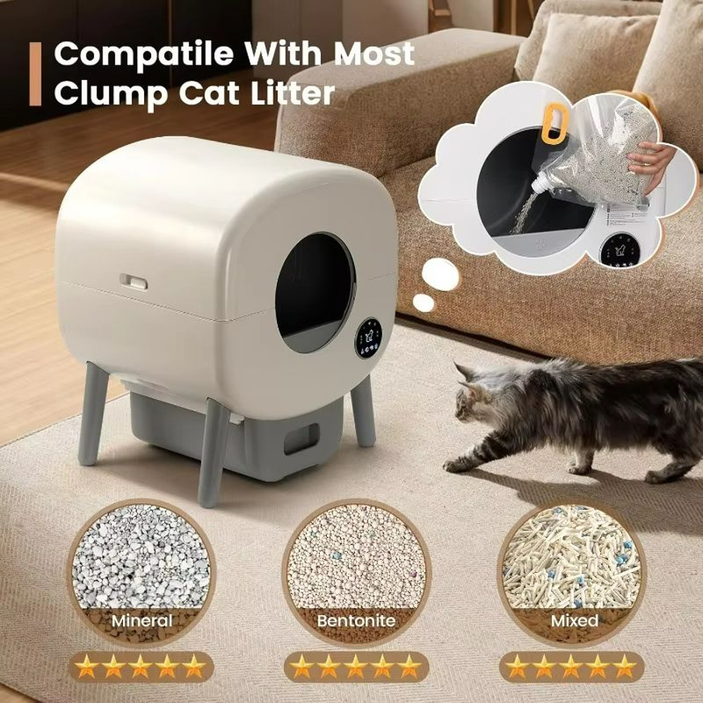 Extra Large Automatic SelfCleaning Litter Box  AppControlled OdorFree Solution For Multiple Cats 4