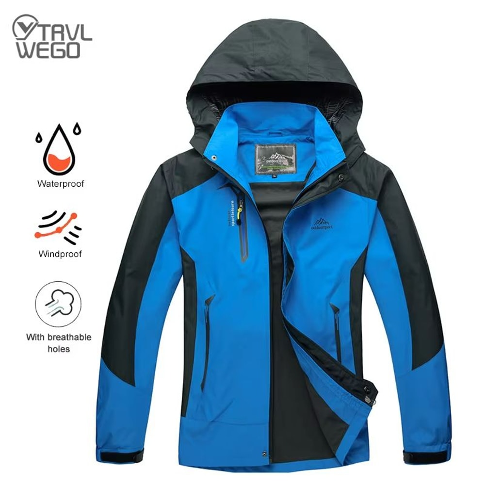TRVLWEGO Mens Waterproof Hiking Jacket Lightweight Outdoor Windbreaker For Camping Trekking Trave 0