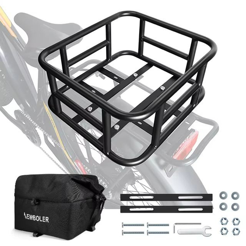 Large Capacity Rear Bike Basket  Durable Bicycle Cargo Rack Bag For EBikes Travel  Shopping 8