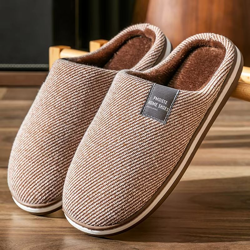 Mens Winter Warm Cotton Slippers  Soft NonSlip Indoor Slides For Comfort  Large Sizes 1