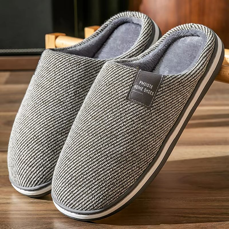 Mens Winter Warm Cotton Slippers  Soft NonSlip Indoor Slides For Comfort  Large Sizes 2