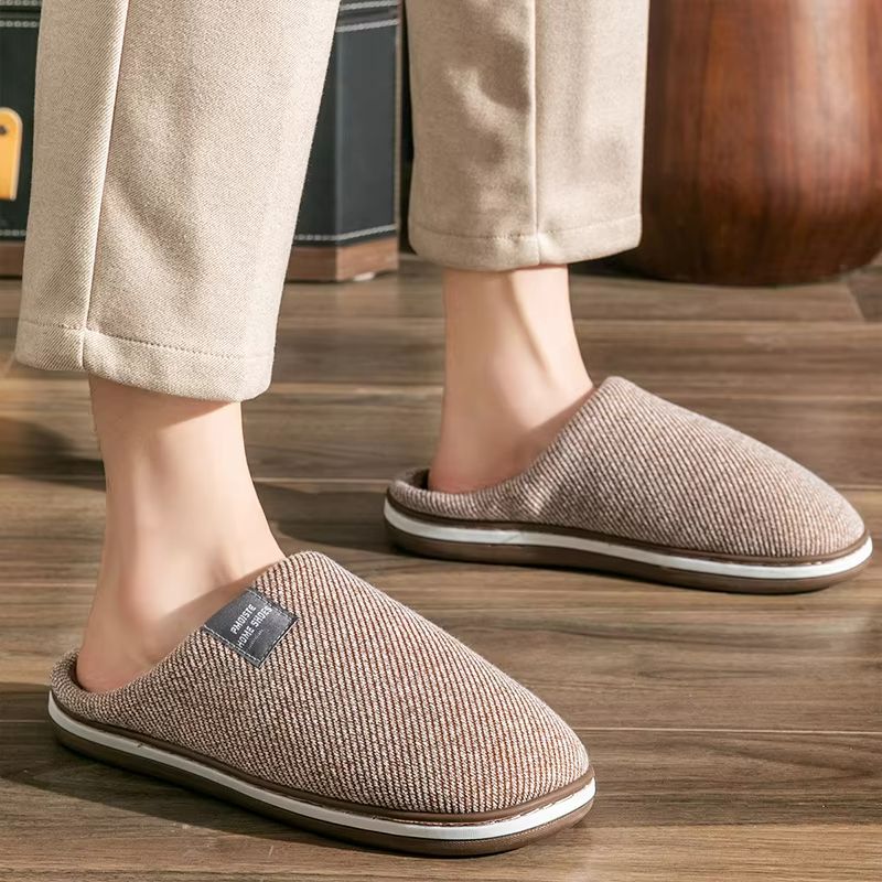 Mens Winter Warm Cotton Slippers  Soft NonSlip Indoor Slides For Comfort  Large Sizes 6