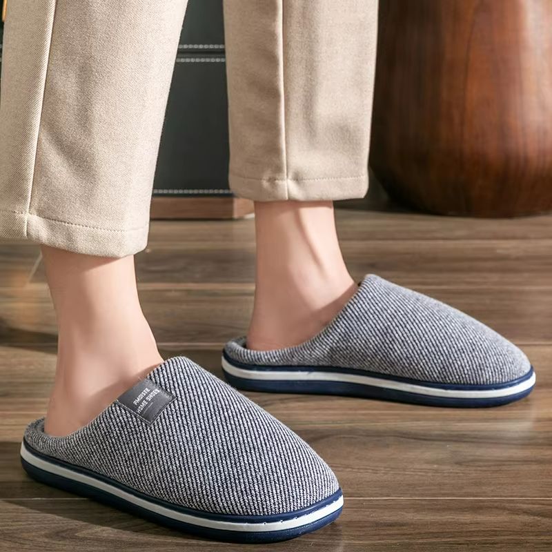 Mens Winter Warm Cotton Slippers  Soft NonSlip Indoor Slides For Comfort  Large Sizes 7