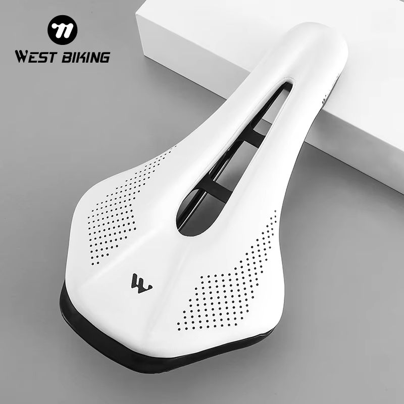 WEST BIKING Comfortable Bike Saddle  WearResistant PU Leather Hollow Bicycle Seat Cushion For Road  0