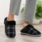 Mens Large Size Plaid House Slippers Memory Foam Indoor Winter Shoes With Warm Plush NonSlip Sole 1