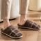Mens Large Size Plaid House Slippers Memory Foam Indoor Winter Shoes With Warm Plush NonSlip Sole 2