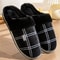 Mens Large Size Plaid House Slippers Memory Foam Indoor Winter Shoes With Warm Plush NonSlip Sole 6