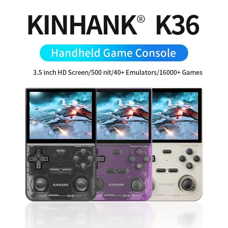 KINHANK Retro Handheld Game Console Portable Emulator With 16000 Games 35 IPS Screen 0