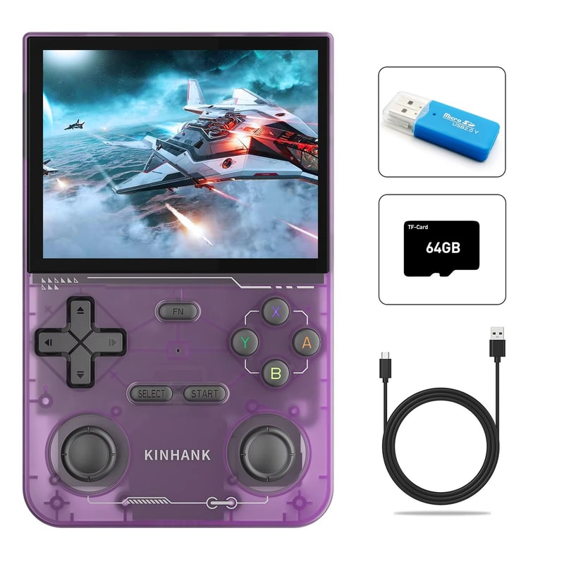 KINHANK Retro Handheld Game Console Portable Emulator With 16000 Games 35 IPS Screen 8