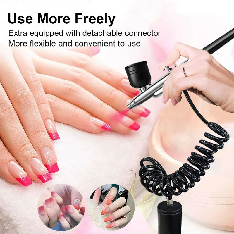 Portable Airbrush Kit With Compressor  Professional Nail Art Cake Decorating  Craft Painting Tool 4