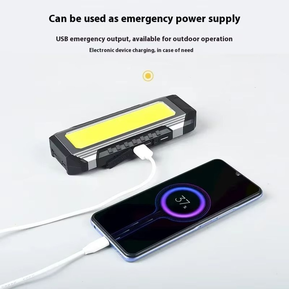 Magnetic Waterproof LED Work Light Rechargeable 4000mAh Portable COB Flashlight For Camping Emerg 4