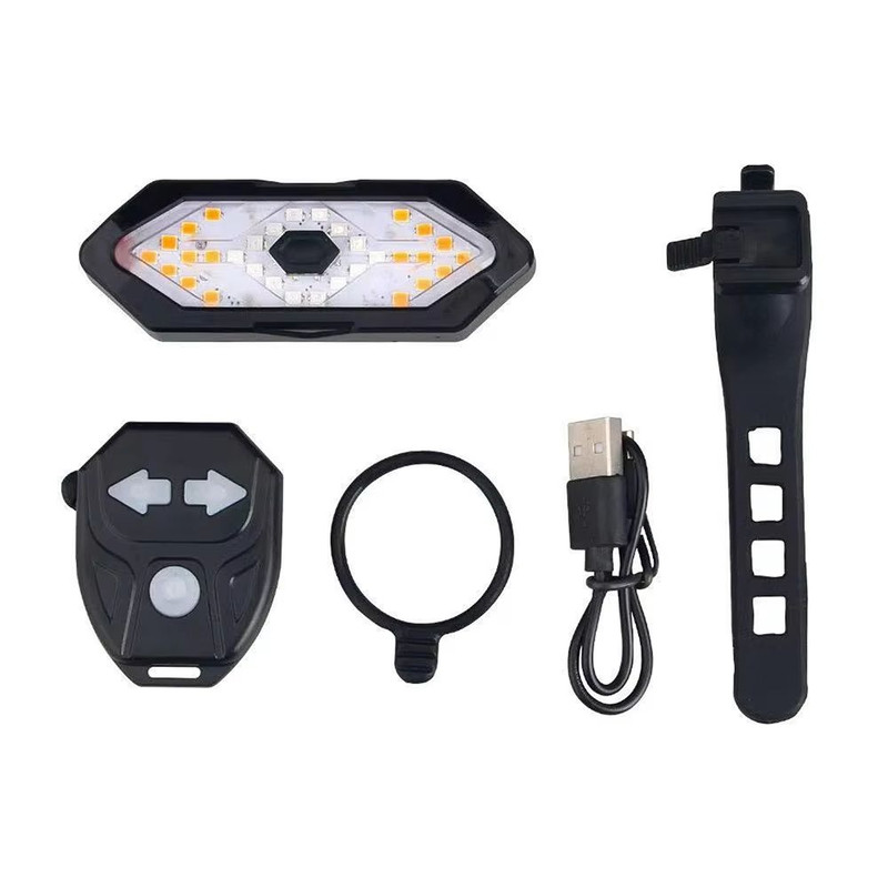 Wireless Bike Turn Signal Tail Light With Remote Control  USB Rechargeable LED Safety Lamp 6
