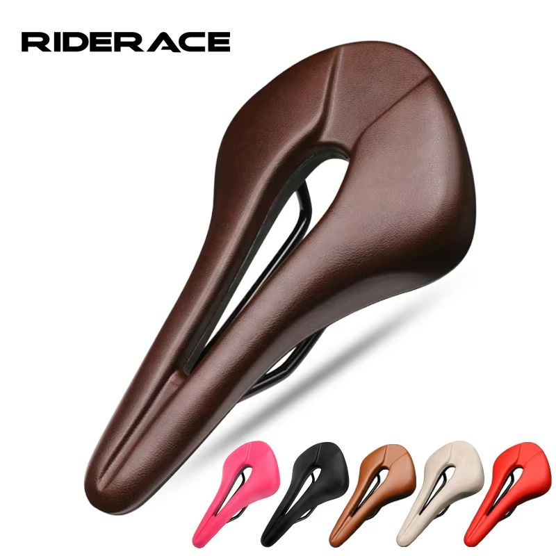 Breathable PU Leather Bike Seat With Hollow Design  Soft Comfortable Bicycle Saddle For Road  Mount 0