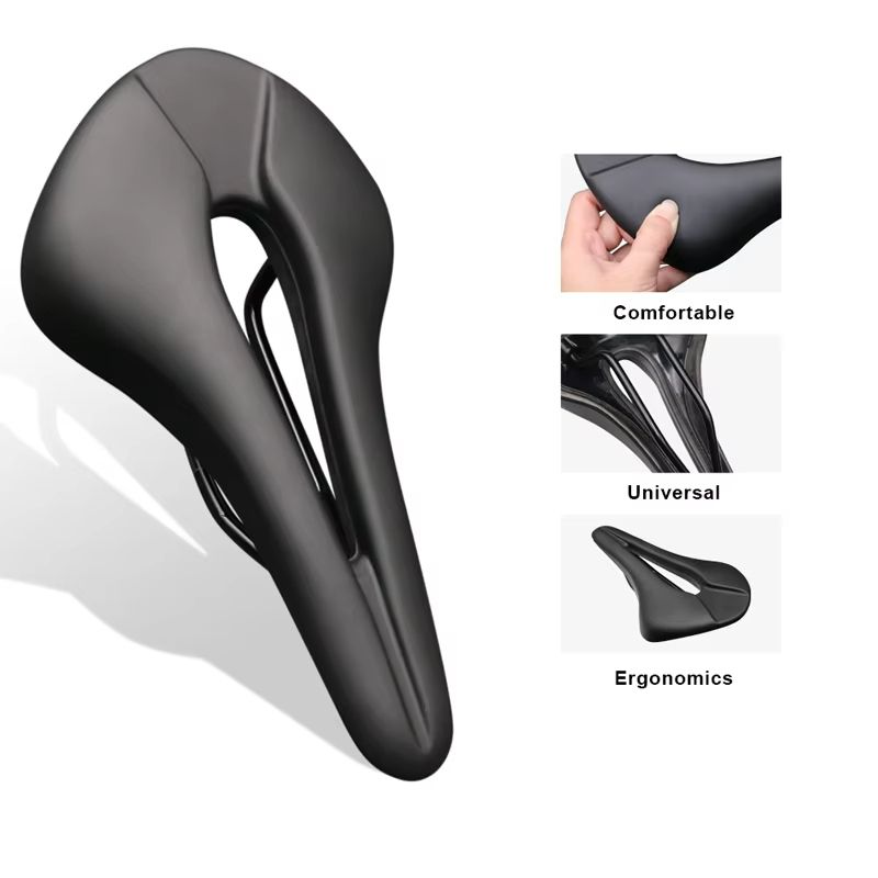 Breathable PU Leather Bike Seat With Hollow Design  Soft Comfortable Bicycle Saddle For Road  Mount 4