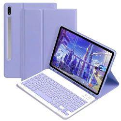 detachable keyboard case for samsung galaxy tab – slim protective cover with wireless keyboard for a9 plus, a8, s9 fe, s