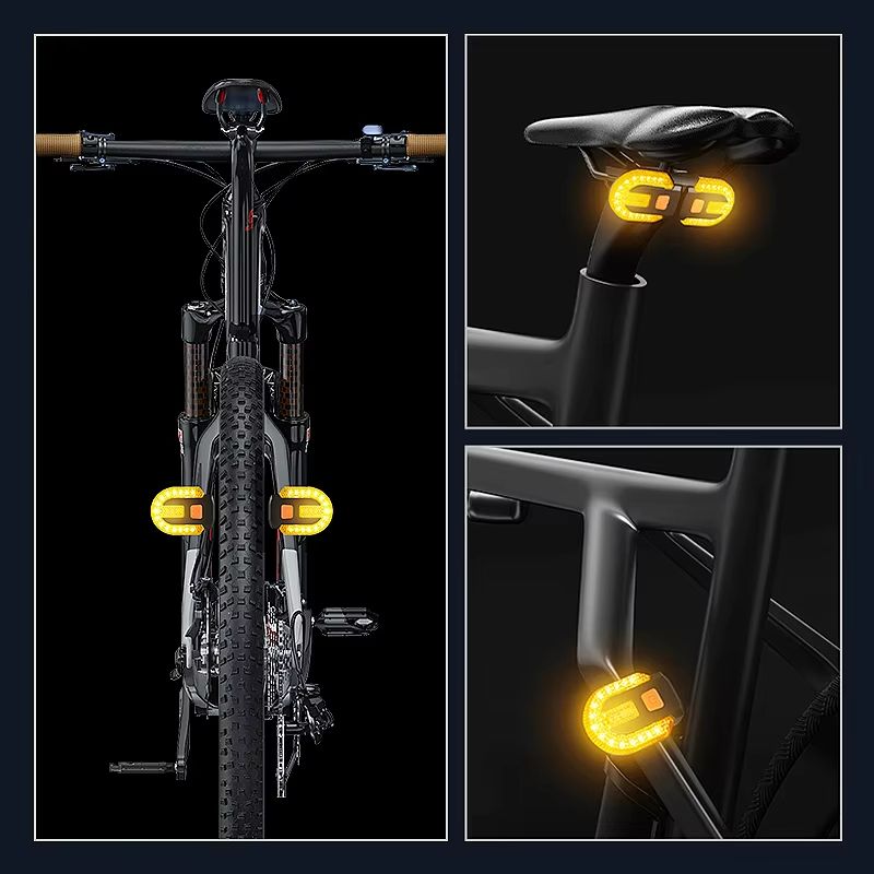 Wireless Bike Turn Signal Tail Light USB Rechargeable LED Rear Light With Remote Control For Safe 5