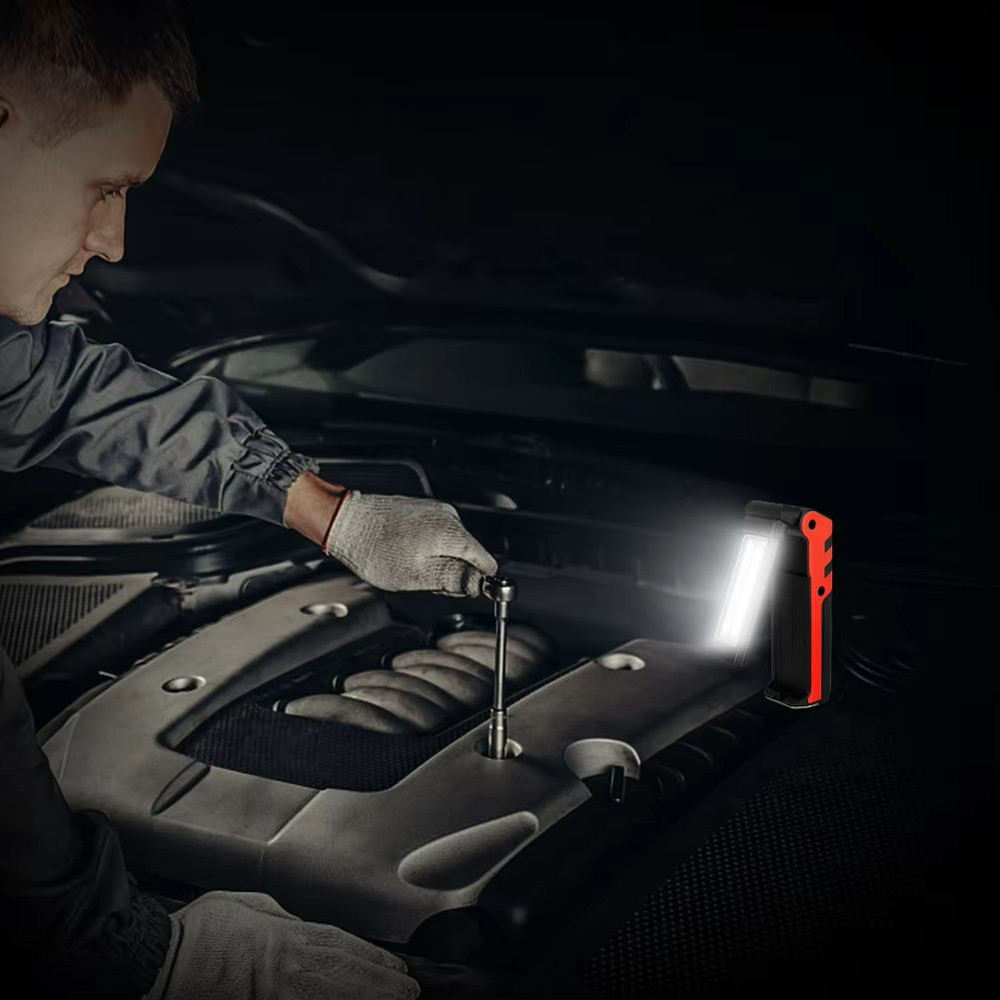 Rechargeable COB LED Work Light  Dimmable Flashlight With Magnetic Hook Power Bank Function  18650  5
