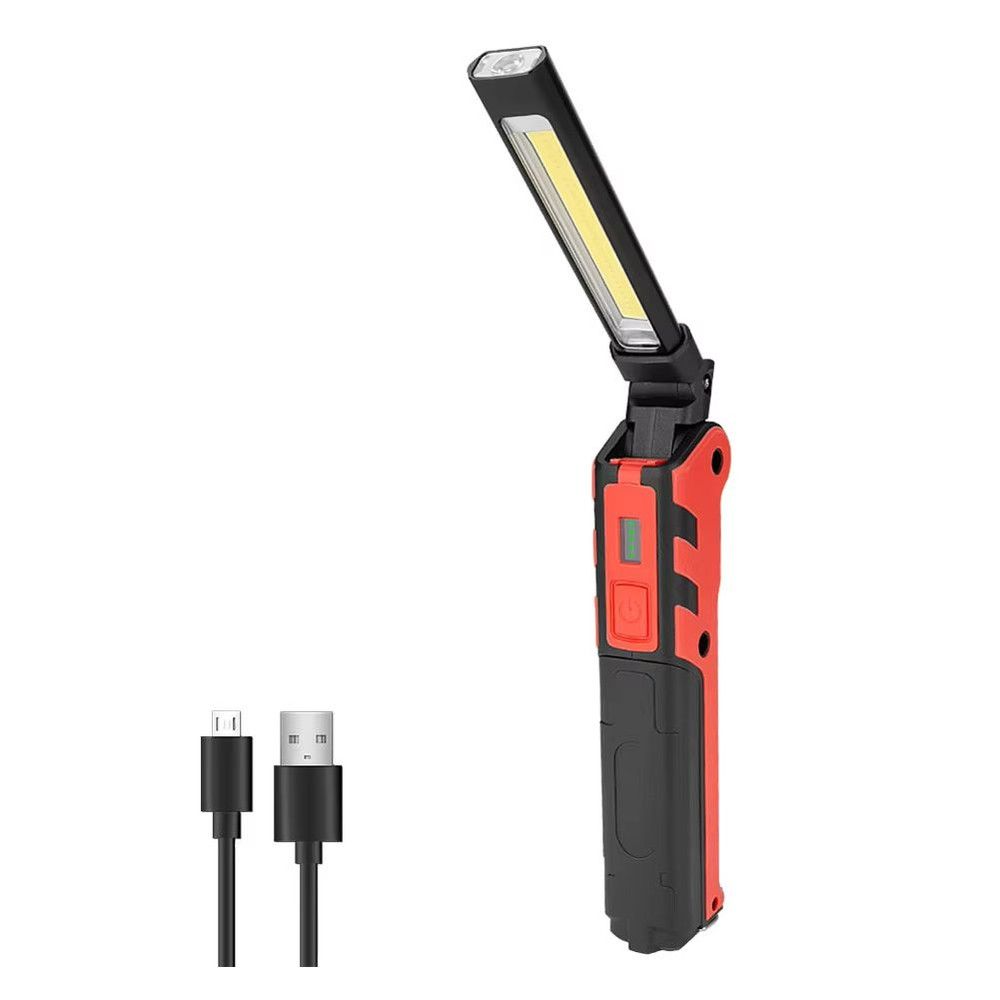 Rechargeable COB LED Work Light  Dimmable Flashlight With Magnetic Hook Power Bank Function  18650  6