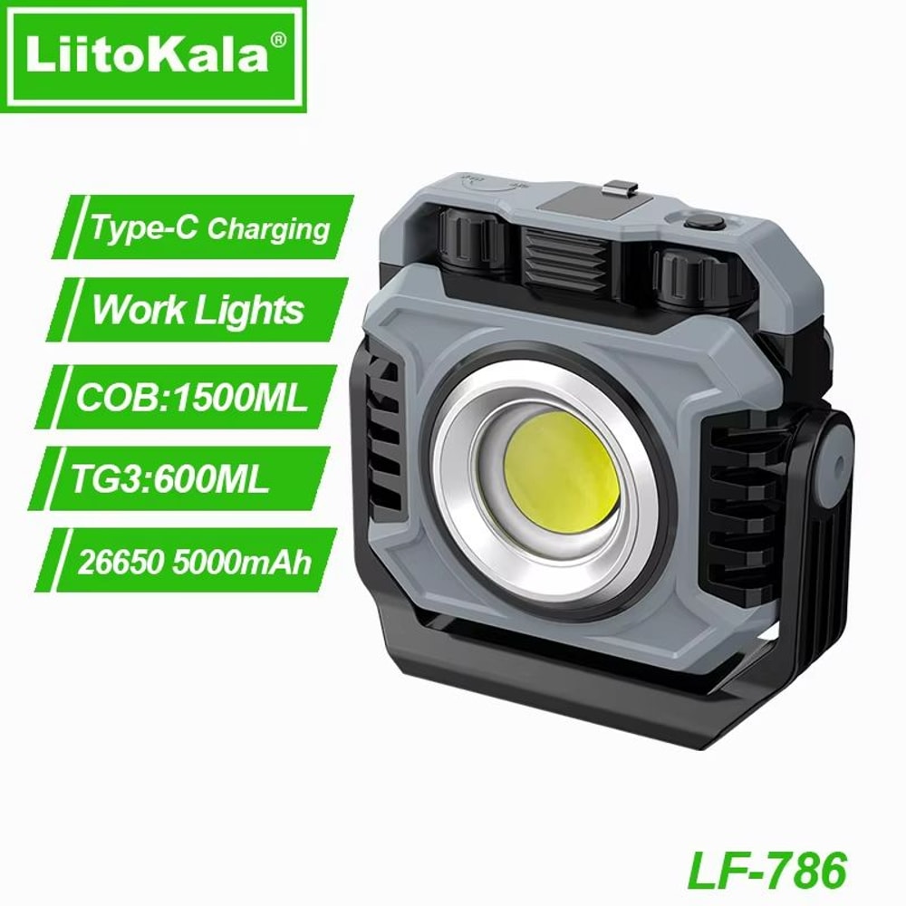 LiitoKala LF786 Rechargeable Work Light With 5000mAh Battery Magnetic 360 Rotation Adjustable Col 6