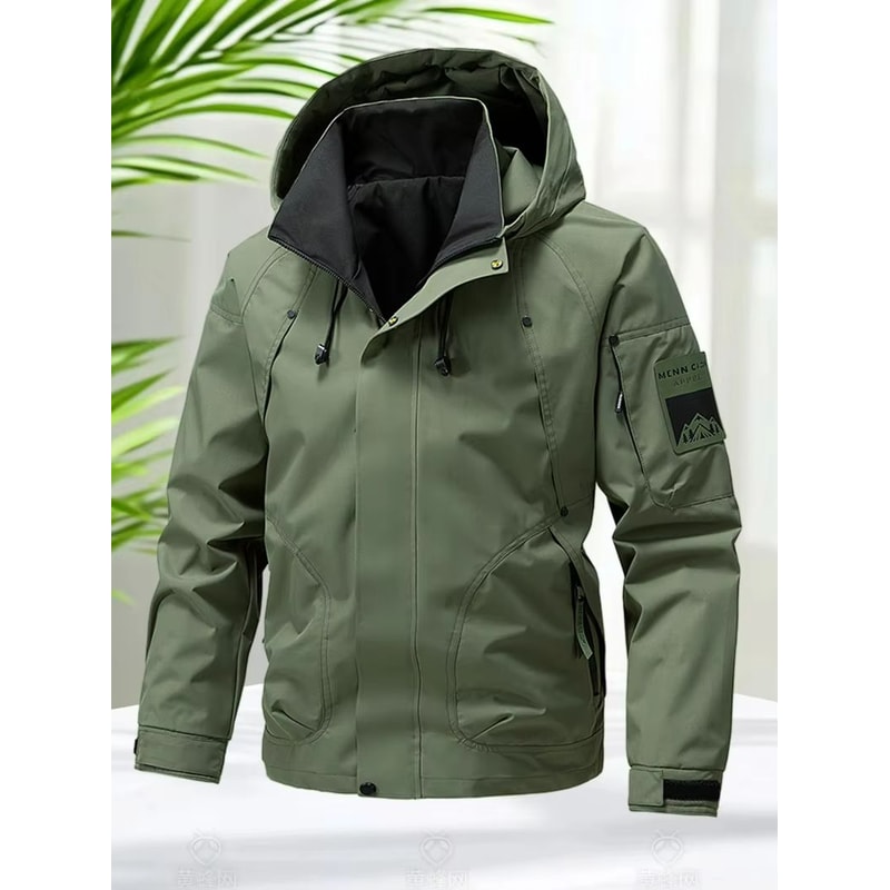 Mens Waterproof Softshell Hiking Jacket Lightweight Hooded Outdoor Windbreaker For Spring Autumn 0